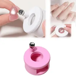 2026 New Rotating Cat Eye Magnet, Automatic Glass Bead Suction Of Cat Eye Nail, Uniform Magnetic Force and Excellent Light Absorption, Beginner Friendly Nail Tool, Creating Wide Cat Eye Effect (Pink)