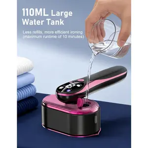 Garment Steamer for Clothes with LED Display 1200W Portable 2-in-1 Handheld Steamer & Iron 10s Fast Heat Up Large Ceramic Panel Quick Wrinkle Remover for All Fabrics