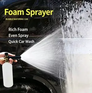 High Pressure Snow Foam Cannon Gun - Adjustable Foam Nozzle, 1L Transparent Bottle, Quick Connector for Thick Snow Foam, Professional Car Wash Foam Lance