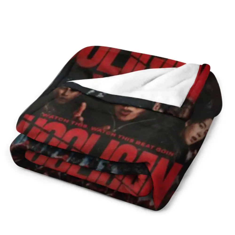 Kpop Idol Blanket, Dark Red Black Stage Performance Throw Blanket, Korean Music Fan Fleece Blanket, Soft Cozy Blanket for Bedroom Sofa Couch, Concert Inspired Gift for Kpop Fans