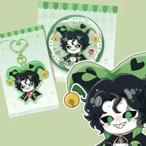 Pierrot Freak Circus Harlequin keychain& pin Creepy Cute Alt Circuscore Collectible | Gothic Kawaii