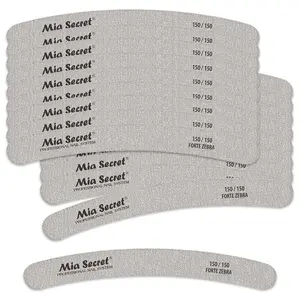 Forte Zebra Curve Nail File, 150/150 Grit with Green Center, 50 Pack - Smooth Gel Nail Care Tool for Manicure & Salon Use