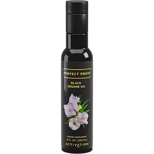 Activation Perfect Press Black Sesame Oil | 8 fl oz | Rich Flavor for Salad Dressing & Cooking | Rich in Minerals, Zinc, Calcium, and Magnesium | Vegan, Gluten Free, and Natural