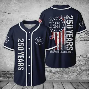America 250 Years Baseball Jersey, 1776–2026 Semiquincentennial Patriotic Jersey, Baseball Jersey for Men and Women, Sport Fanwear, Casual Style