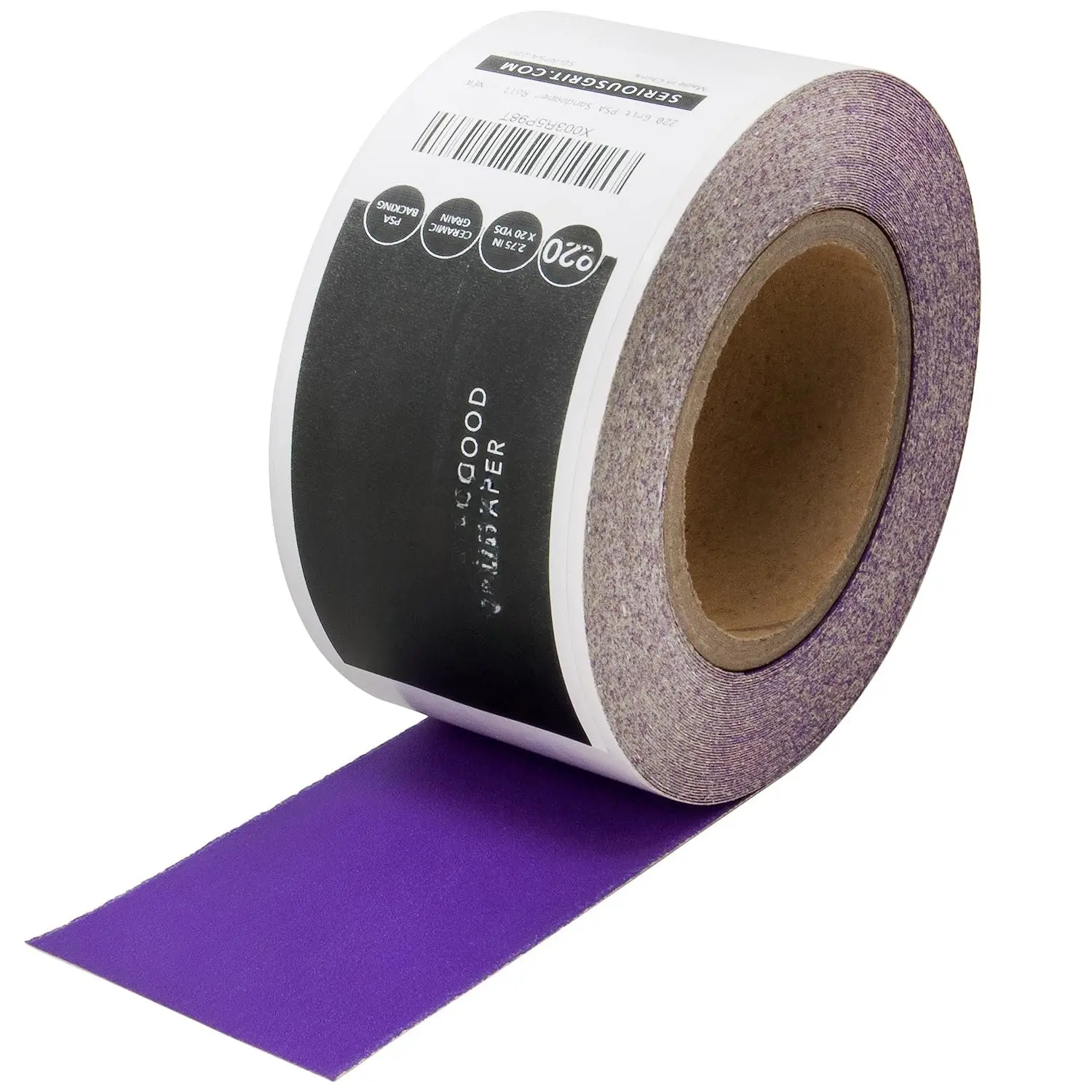 220  Ceramic Grain PSA Sandpaper Roll - Heavy-Duty Stickyback Adhesive Longboard Sanding Roll - 2.75" x 20 Yard Continuous Sand Paper for , Metal, Autobody, , Air Sanders.