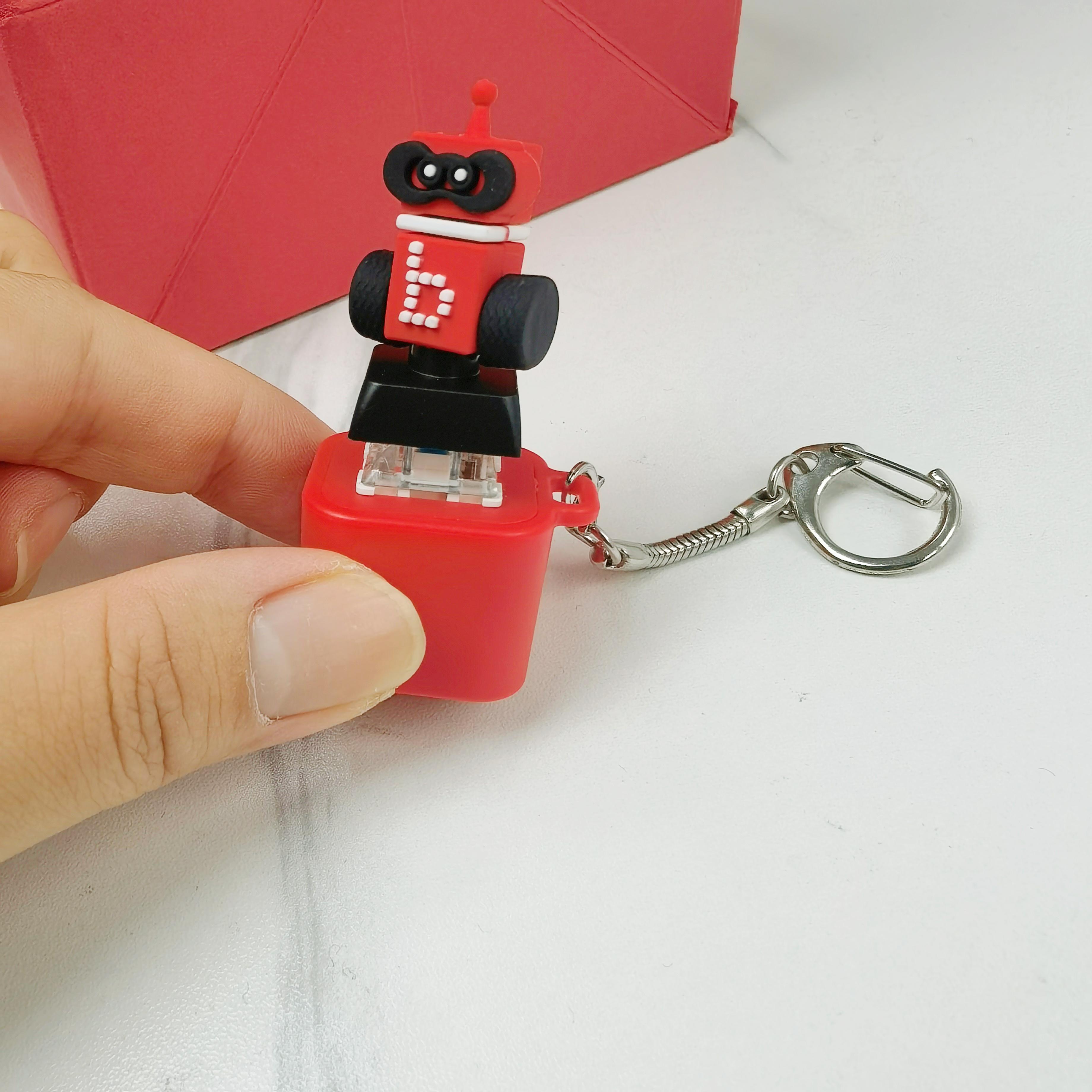 Funny Sound Robot Keychain, Realistic Voice Keyring, Stress Relief Fidget Keychain, Novelty Gift