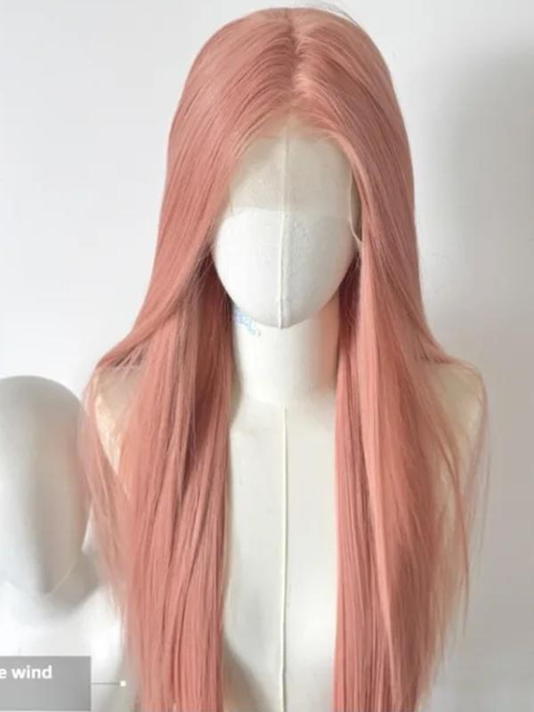 Light Pink Wig for Women 13x4 Lace Front Wig 26inch Long Straight Synthetic Wigs Soft Natural Heat-resistant Fiber Cosplay Wig Synthetic Hair