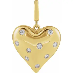 Puffy Heart Diamond Charm