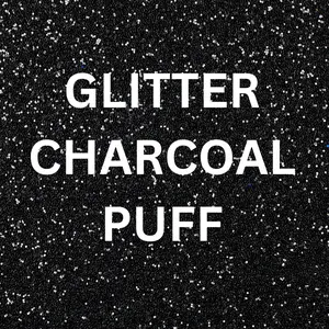 3D Super Glitter Puff Heat Transfer Vinyl (HTV) - Charcoal DIY Craft Embellishments, Sparkly Finish Handicraft Embossing Supply, Applies at 270-280 for 10 Sec, 275 for Metallic Colors