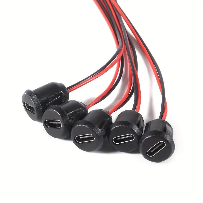 5pcs 2Pin USB Connector, Type-C Female Socket, Fast Charging Socket Charging Port, USB Power Outlet, Usb Outlets, USB-C Charger Plug RV Plugs, Inlets & Receptacles