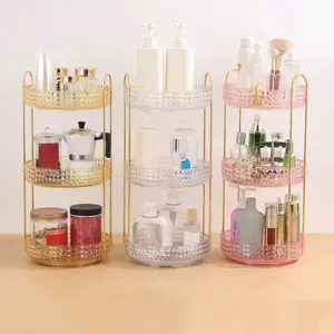 Multifunctional Rotating Storage Rack, 1 Count Cosmetic Organizer Box, Beauty Organizer, Desktop Display Shelf and Bathroom Kitchen Storage Holder, Cosmetics Organizer Storage, Beauty Supplies Organizer