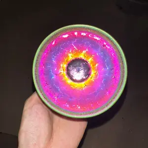 Rainbow Color-Shfiting Handmade Royal Teacup with Oil-Drop Patterns