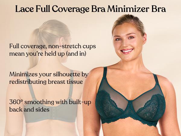 Live Only HSIA Blossom Plus Size Soft Lace Full Coverage Women Unlined Underwire Bra Mesh Soft Womenswear