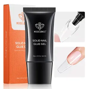 Modelones 30g Solid Gel Nail Glue for Clear Tips Super Strong Adhesive for Acrylic Extensions Press On Fake Tips U V Curing Needed Professional Adhesive