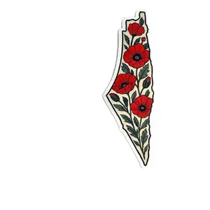 Poppy Palestine Map Sticker or Magnet