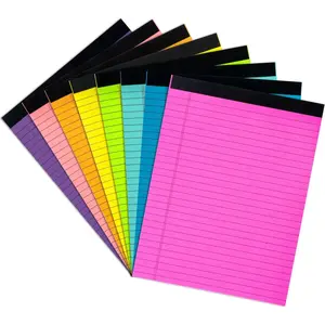Colored Legal Pads 8.5 x 11 inches 8 Pack,70 GSM/19 LB Rainbow Wide Ruled Writing Pad High Brightness Neon Pads 8 Colors 30 Sheets Per Note pads for School,College,Office,Business-Large