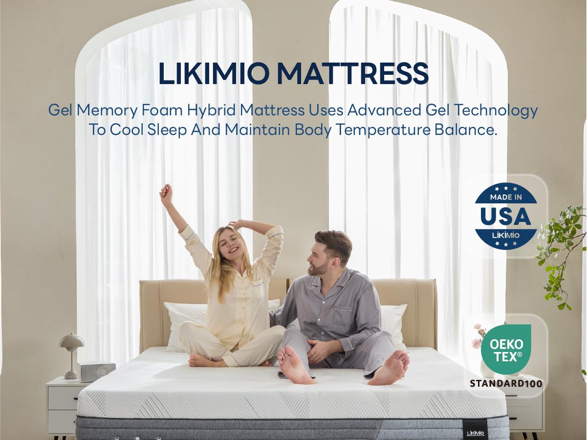 LIKIMIO 12/14 Inch twin/Full/queen Size Mattress, Hybrid 2-in-1 Adjustable Firmness Mattress - Cooling Gel Memory Foam & Pocket Springs, Motion Isolation, Edge Support, OEKO-TEX & CertiPUR-US Certified, Made in USA