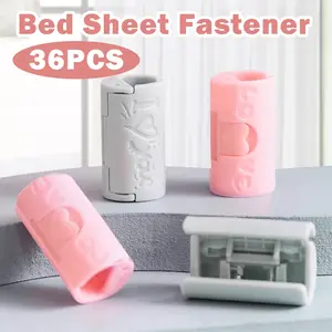 36 Counts Bed Sheet Grippers – Two-Speed Adjustment Secure Clips Prevent Slip Fall Out – Random Colors Included