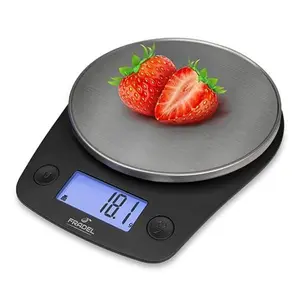 Fradel Digital Kitchen Food Scale - Precision with 0.1g/ml Accuracy, Stainless Steel Plate on Digital Kitchen Scale, Fingerprint Resistant Finish in Elegant Black Measuring Utensils