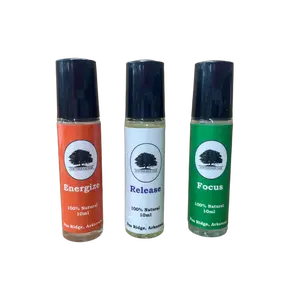 Northridge Oak - The Peak Performance Trio: Pre-Diluted Roller Blends of Focus, Energize, Release 100% Natural Essential Oils for Motivation, Concentration, Energy & Relaxation