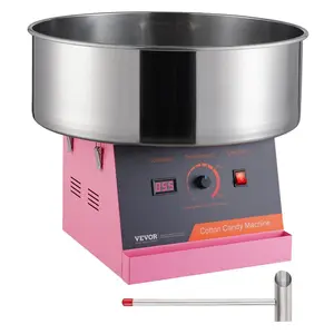 summervibes 1000W Electric Cotton Candy Machine, Commercial Candy Floss Maker with Stainless Steel Bowl and Sugar Scoop, Ideal for Home Kids' Birthday Parties and Family Gatherings (Pink)