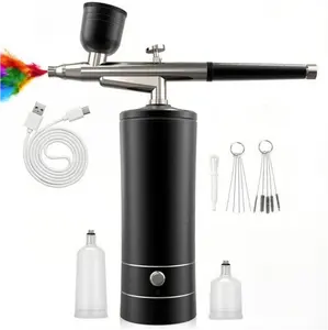 2026 Electric Airbrush Kit With Air Compressor, Rechargeable Cordless Air Brush Set, Nail Charms Wireless Air Brush for Barber, Nail Art, Cake Decor, Makeup, Model Painting