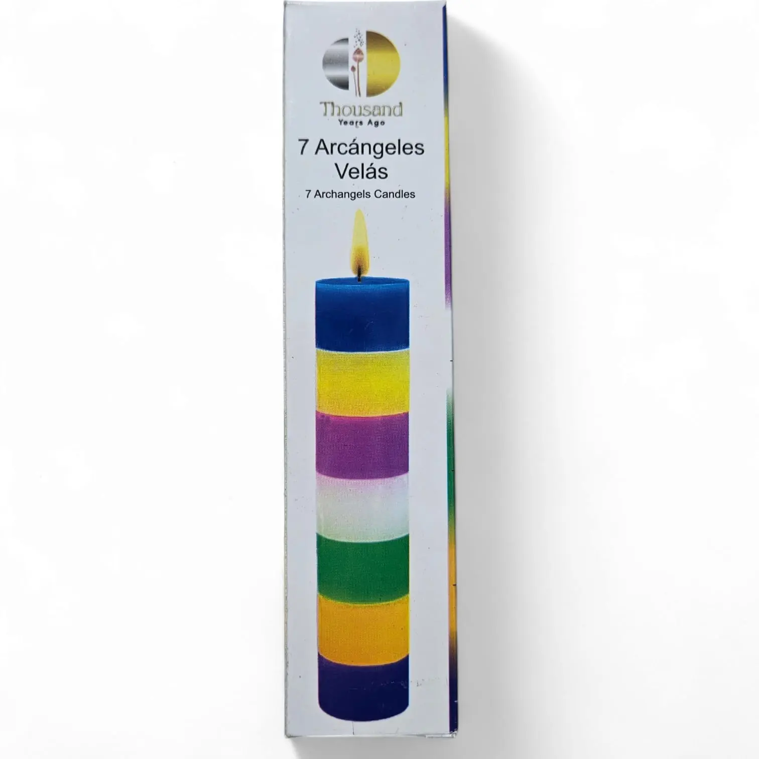 Multicolored 7 Archangels Candle - Spiritual Meditation & Guidance Tool for Angelic Connection, Healing, Vibrant Colors, Sacred Space Home Decor & Ornaments
