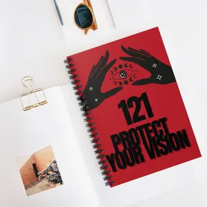 121-Protect Your Vision Motivational Angel Number Spiral Notebook, Ruled Line Journal for Spiritual Writing, Law of Attraction Planner, Manifestation Diary,