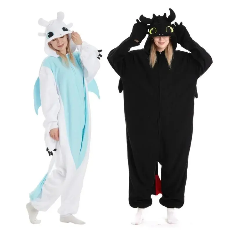 Onesie Animal Cartoon Pajamas For Adult Women Men How to Train Toothless Dragon Pyjamas Cosplay Party Costume Jumpsuit