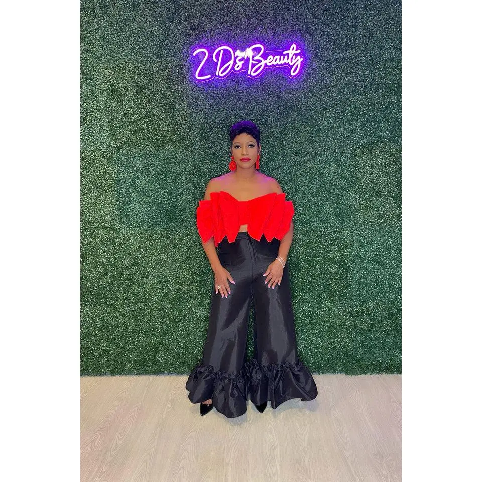 Popping Red Bow Tube Top