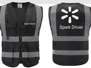 Reflective Safety Vest for Delivery Drivers – High Visibility Day & Night – One Size Fits Most（Black）