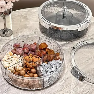 Multi-grid Nuts Storage Box, 1 Count Snack Fruit Nuts Dried Fruit Storage Tray, Snack Serving Tray for Home Living Room Coffee Table, Containers