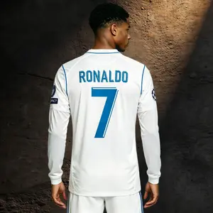 1718 Soccer Jersey Long Sleeve No. 7 Ronaldo Classic Quick Dry Breathable