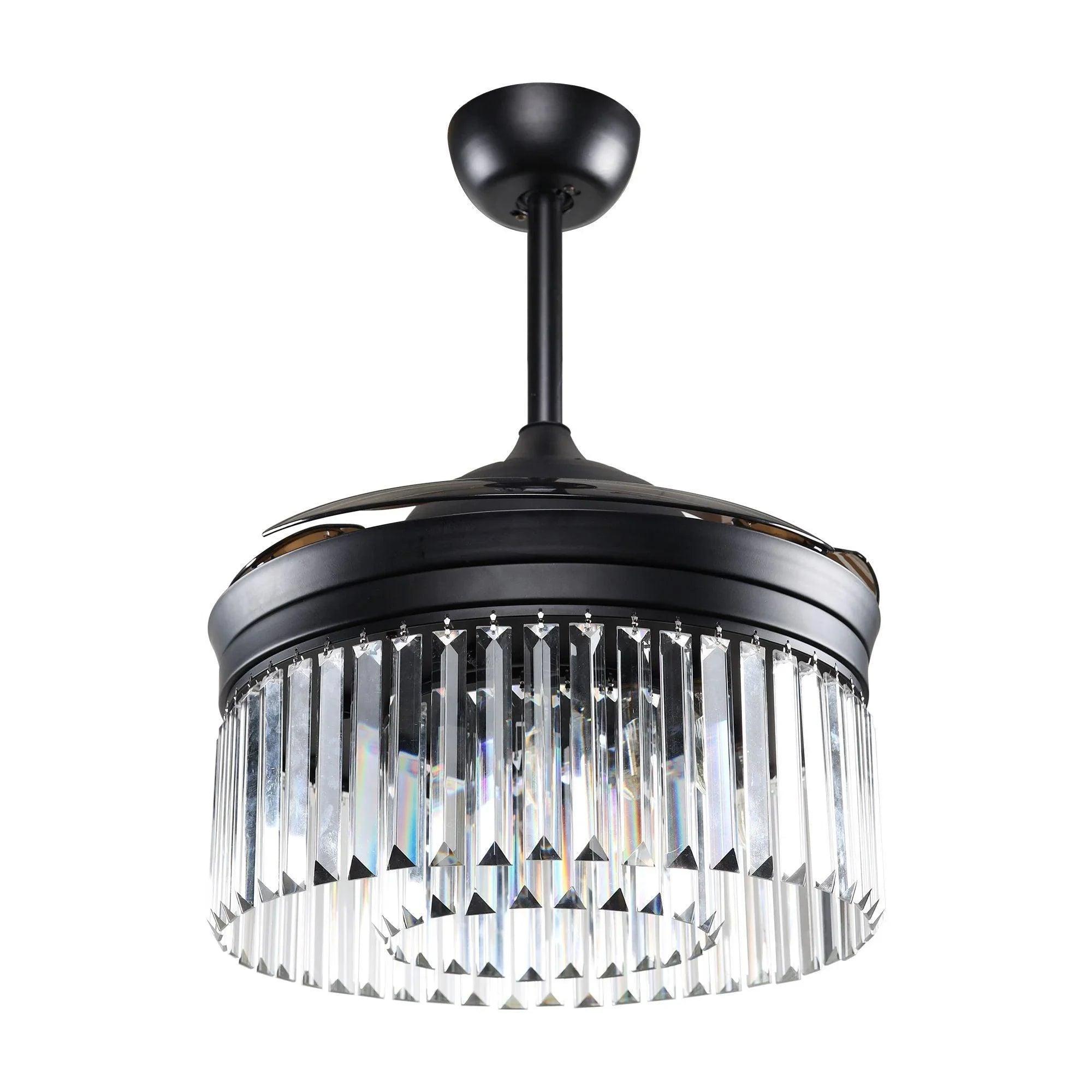 42" Modern Crystal Ceiling Fan with Light & Remote Control