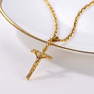 U7 Jesus Crucifix Cross Necklace INRI Cross Pendant Jewelry for Christian