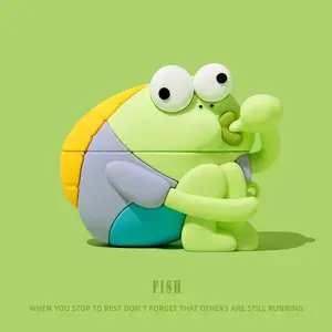 For Airpods 1 2 3 4 Pro Pro 2 Pro 3 Funny Eating finger fish Silicone Earphone Case Accessories Cover