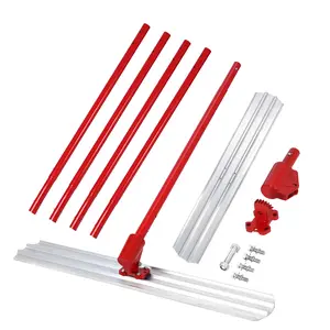 Professional Magnesium Bull Float Concrete Tool Kit - 48 x 8 Inch Float with Aluminum Alloy Rounded Ends - 4 Extendable Handles - Adjustable Bracket - Ideal for Road and Home Construction