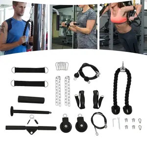 Tricep Press Down Cable Attachment - Weight Machine Accessory with V-Handle, Rotating Bar & V-Shaped Bar, Available in Multiple Options Home Gym Equipment