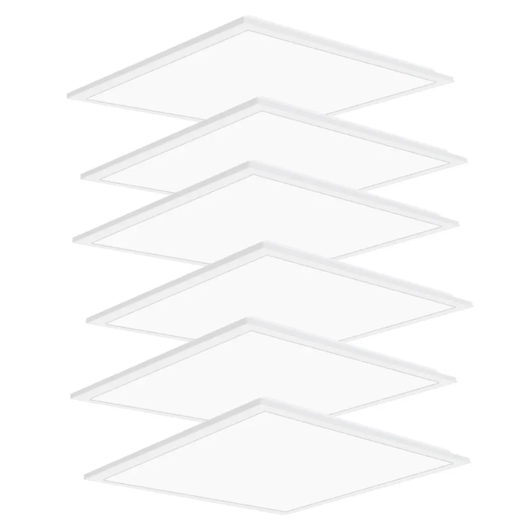 2x2 FT LED Light Flat Panel, 45W, Color Temperature Selectable 0-10V Dimmable Recessed Drop Ceiling Lights, 5800 Lumens, Lay in Fixture for Office, 120-277V, ETL(6 Pack) Daylight White Modern Lighting