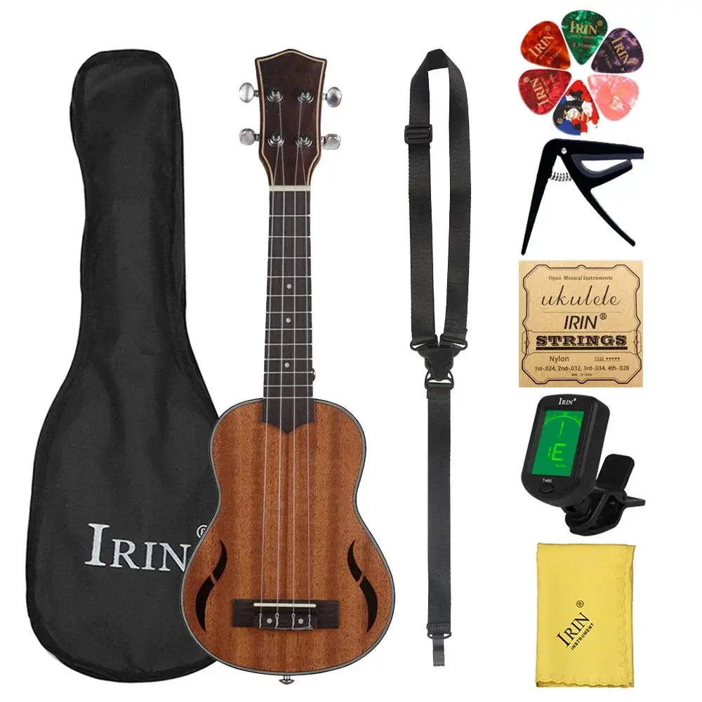 IRIN 21" Mahogany Soprano Ukulele – Rosewood Fingerboard (Ukulele or Full Starter Set)