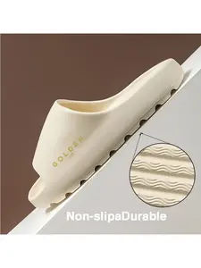 Golden Infinity Slippers with JING Z LOGO Comfortable Coconut Slippers for Men and Women Lightweight Non-slip Summer Footwear Fashionable Golden Design Beach Pool Shoes