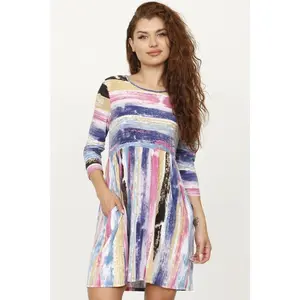 EG fashion Tie Dye Effect Watercolor Mini Dress