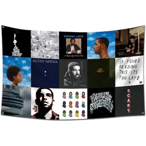 (3x5Ft,HD Printing) ENMOON Drake Album Cover Flag Tapestry For Living Room Bedroom Dorm Wall Art Decor Decoration Colorful