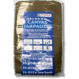 Intex Supply K-CT0810B 12 oz. Tan-Brown Canvas Tarp - 8 x 10 in.