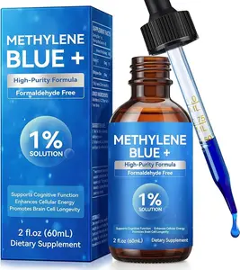 Methylene Blue Pharmaceutical Grade, Methylene Blue Drops for Humans Brain Health and Energy Support, Ultra High Purity, Glass Bottle 2.0 Fl Oz