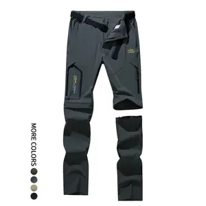 YYK brand Men's Zipper Design Pocket Waterproof & Windproof Outdoor Pants, Regular Fit Casual Detachable Leg Comfy Trousers for Outdoor Activities, Men's Bottoms for All Seasons