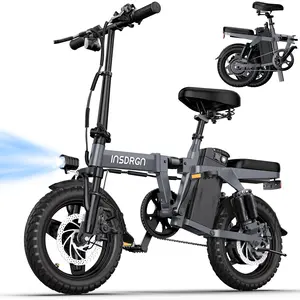 Commuter E Bike | 14" Folding Electric Bike for Adults & Teens | 650W Peak Motor | 20MPH | 28 Miles Range | 9-Point Suspension | Dual Disc Brakes | Removable Battery | UL 2849 Certified