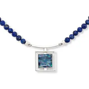 Mine Finds by Jay King Sterling Silver Lapis and Micro Opal Reversible 18" Necklace