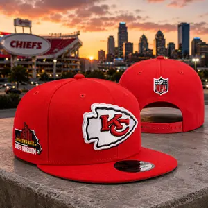 Kansas City Chiefs New Era Red Super Bowl LIV Side Patch 59FIFTY Fitted Hat - Flat Brim, Unisex Premium Streetwear Hip Hop Collectible Sports Headwear