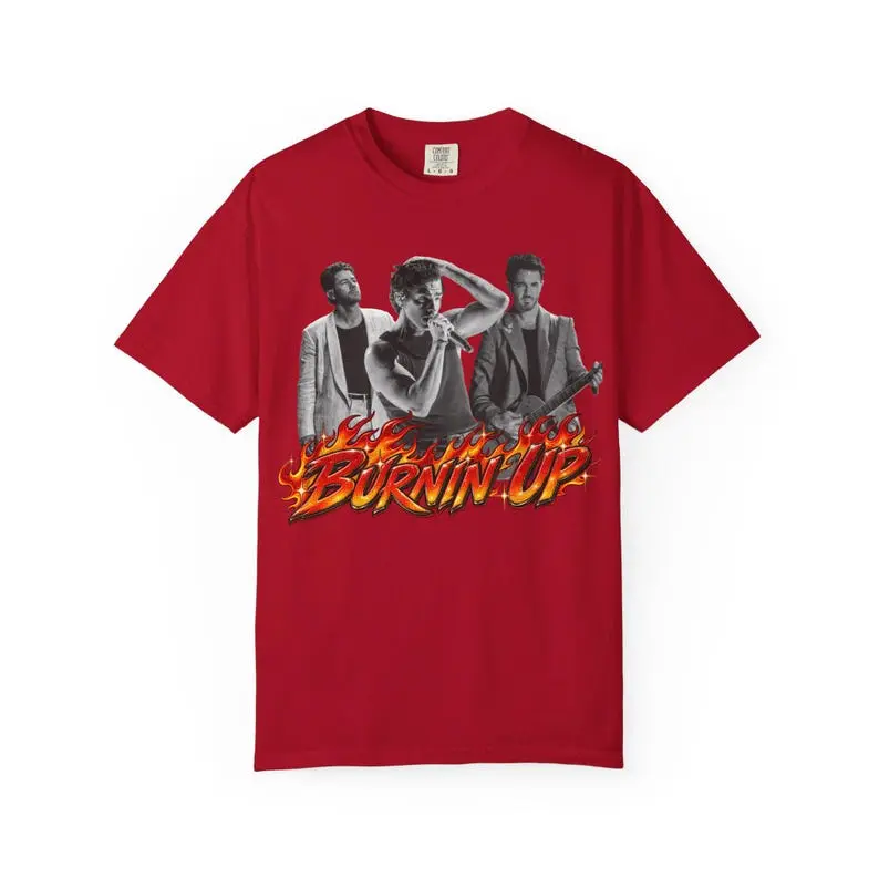 Comfort Colors The Burning Up Tour Retro Band Graphic T-Shirt, Unisex Vintage Rock Music Tee, Red Graphic Tee, Streetwear Shirt